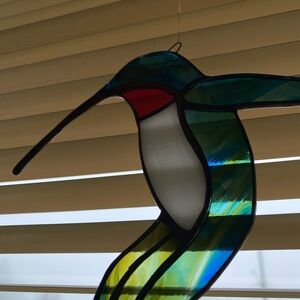 Stained Glass Hummingbird Suncatcher
